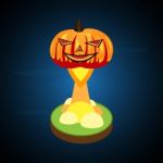 Halloween Pumpkin Soar From Float Land Stock Photo