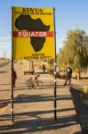 Equator In Kenya Stock Photo