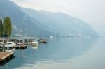 A View Of Lake Iseo At Sarnico Stock Photo