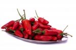 Bunch Of Red Chili Peppers Stock Photo