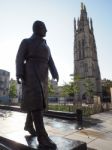 Statue Of Jacques Chaban Delmas In Front Of The Pey-berland Towe Stock Photo