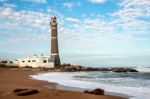 Lighthouse In Jose Ignacio Near Punta Del Este, Atlantic Coast, Stock Photo