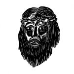 Christ Crown Of Thorns Woodcut Stock Photo