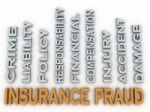 3d Image Insurance Fraud Issues Concept Word Cloud Background Stock Photo
