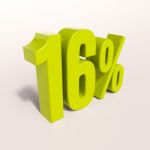 Percentage Sign, 16 Percent Stock Photo
