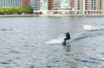 Wakeboarding At North Greenwich Stock Photo
