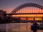 Newcastle Upon Tyne, Tyne And Wear/uk - January 20 : Sunset Over Stock Photo