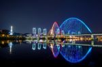 Expro Bridge At Night In Daejeon,korea Stock Photo