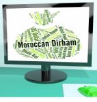 Moroccan Dirham Shows Foreign Exchange And Dirhams Stock Photo