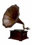 Classic Gramophone On White Background Stock Photo