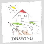 House Drawing Shows Draft Design And Sketch Stock Photo