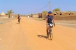 Man On The Bicycle In Sudan Stock Photo