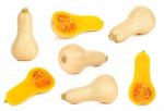 Butternut Squash Isoalted On The White Stock Photo