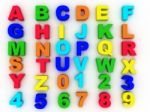 Full Alphabet With Numerals Stock Photo