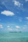 Maldives Island With Gorgeous Water/cloudscape Stock Photo