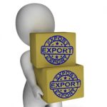 Export  Boxes Show Exporting Goods And Merchandise Stock Photo