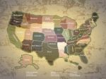 Vintage Map of USA Stock Photo