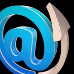 At-symbol Shows Electronic Mail Correspondence Stock Photo