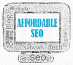 Affordable Seo Indicates Cut Price And Cheap Stock Photo