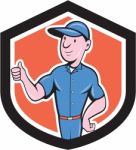 Handyman Repairman Thumbs Up Cartoon Stock Photo