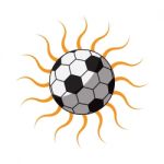 Soccer Football Sun Ray Icon  Illustration Stock Photo