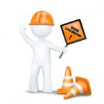 3d Character With Underconstruction Elements Stock Photo