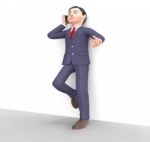 Character Talking Means Phone Call And Calling 3d Rendering Stock Photo