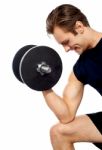 young man With Dumbbells Stock Photo