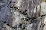 Rock Climbing In Snowdonia Stock Photo