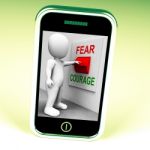 Courage Fear Switch Shows Afraid Or Bold Stock Photo