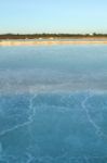 Salt Evaporation Pond Stock Photo