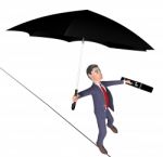 Balancing Character Shows Business Person And Balanced 3d Render Stock Photo