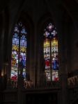 Stained Glass Windows In The Basilica St Seurin In Bordeaux Stock Photo