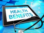 Health Benefits Represents Medical Perks 3d Illustration Stock Photo