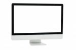White Computer Monitor Isolated Stock Photo