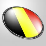 Belgian Badge Represents Waving Flag And Badges Stock Photo