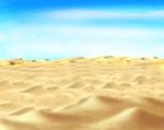Yellow Sand Under Blue Sky In A Desert Stock Photo