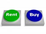 Rent Buy Buttons Shows Renting Or Buying Stock Photo