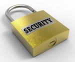 Security Padlock Represents Secure Privacy 3d Rendering Stock Photo