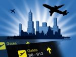 City Flight Shows Travel Departures And Metropolitan Stock Photo