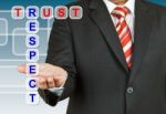 Businessman With Trust Word Stock Photo