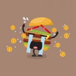 Hamburger Character Crying Out In Money Tears Stock Photo