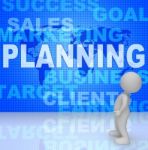 Planning Character Represents Goals And Objectives 3d Rendering Stock Photo