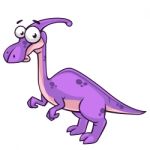 Cartoon Of Parasaurolophus Dinosaur Stock Photo