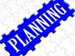 Planning Puzzle Showing Intention And Goals Stock Photo