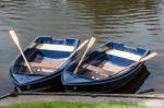 Warkworth, Cumbria/uk - August 17 : Two Rowing Boats Moored On T Stock Photo