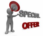 Special Offer Character Shows Bargain Offering Or Discount Stock Photo