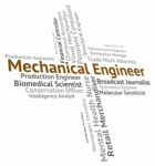 Mechanical Engineer Shows Word Text And Hiring Stock Photo