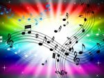 Sunrays Color Shows Bass Clef And Audio Stock Photo