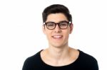 Smiling Cool Handsome Young Guy In Eyeglasses Stock Photo